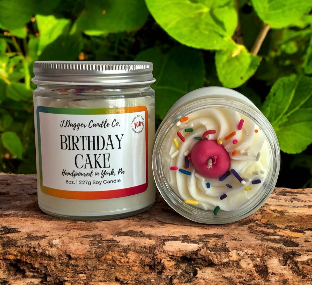 Birthday Cake Soy Dessert Candle: J Dagger Candle Co. - 8oz.
