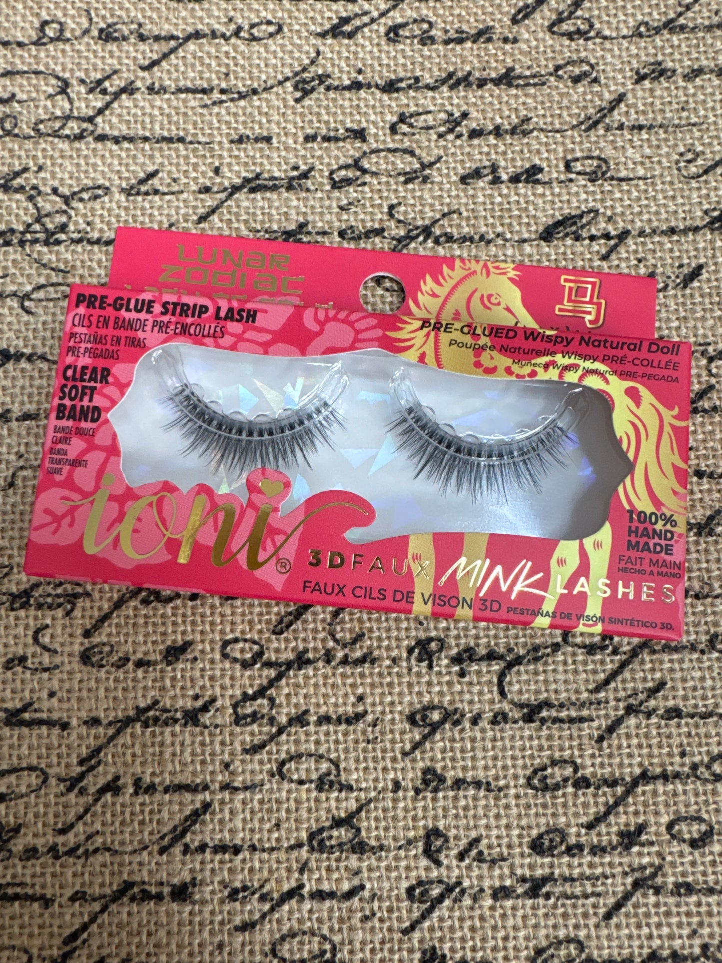Ioni PRE-GLUE STRIP LASHES 3D Faux Mink Eyelashes VARIOUS STYLES (1 Pair Pack)