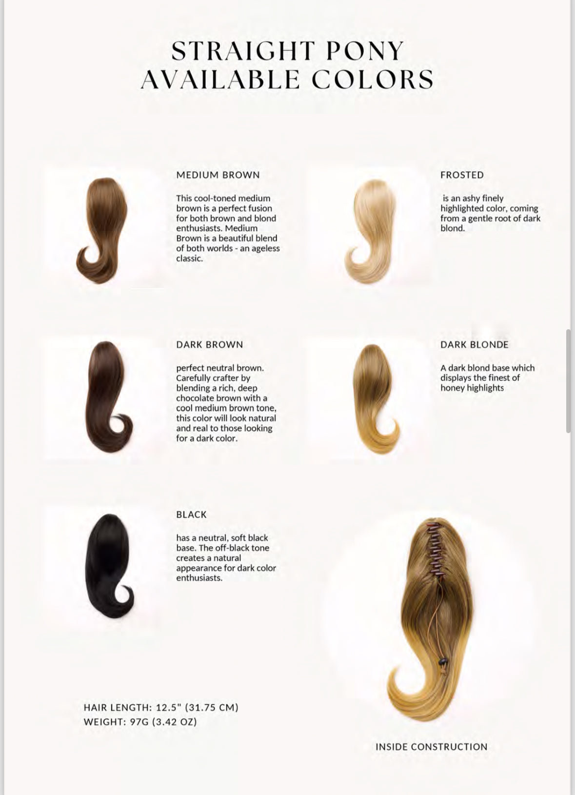 Straight Pony | Ready to Wear by Rene of Paris NEW!