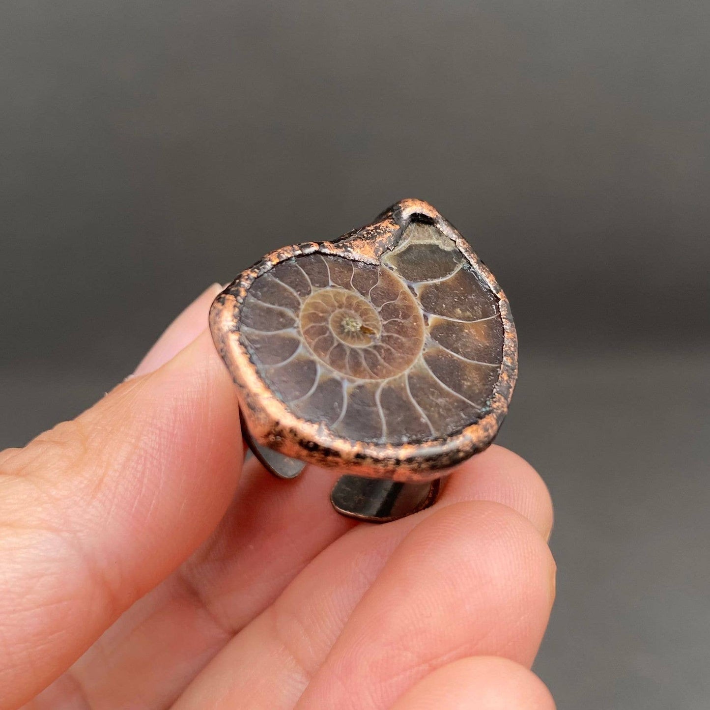Vintage Ammonite Adjustable Ring