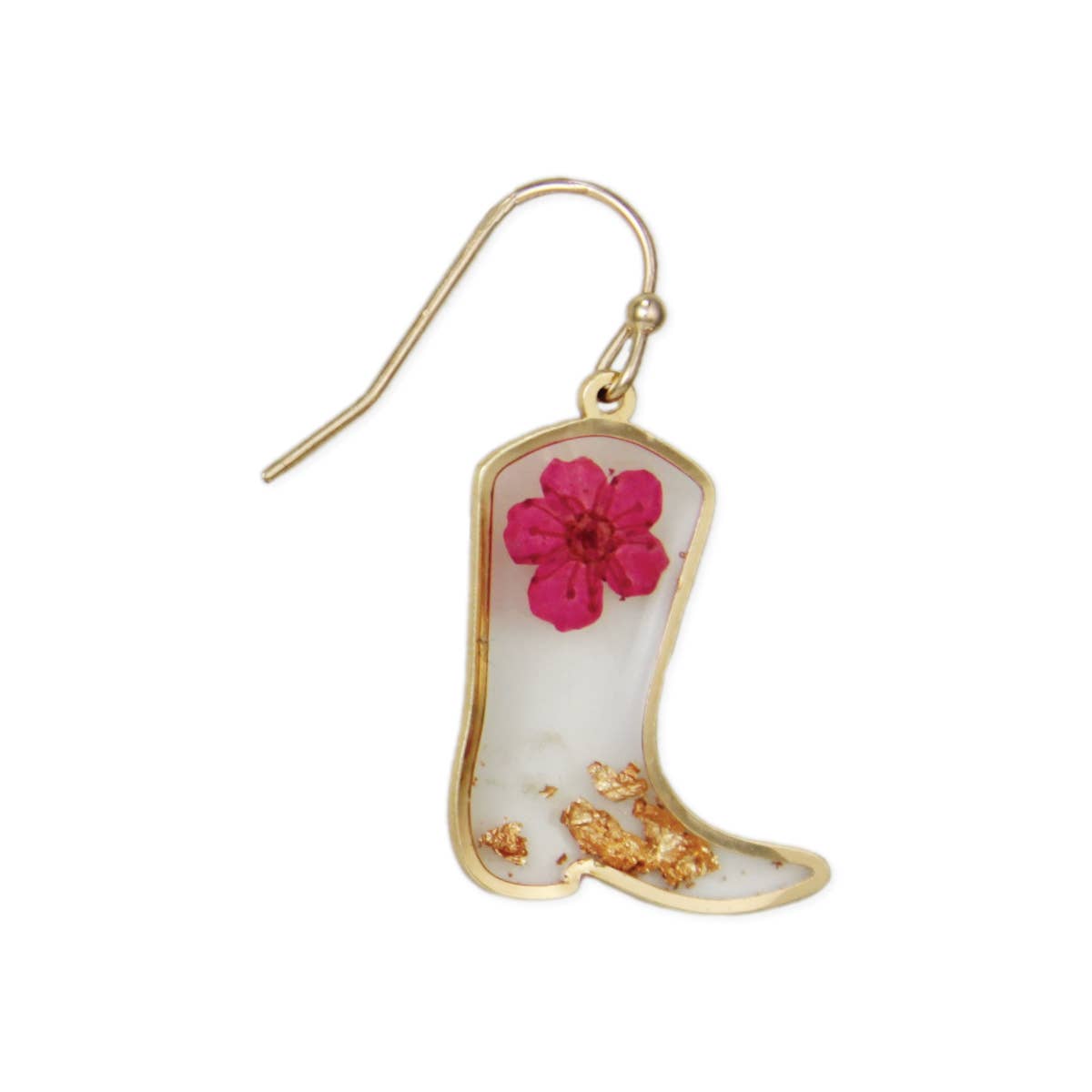🌸 Botanical Boots Dried Flower Cowboy Boot Earrings