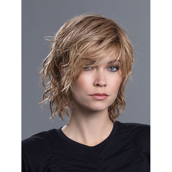 ANIMA by ELLEN WILLE in LIGHT BERNSTEIN ROOTED 12.26.27 | Light Auburn, Light Honey Blonde, and Light Reddish Brown Blend and Dark Roots