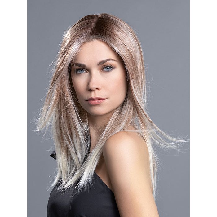 DIVA by ELLEN WILLE in CANDY BLONDE ROOTED 101.27.60 | Dark Strawberry Blonde Tipped with Pearl Platinum & Pearl White with Dark Shaded Roots