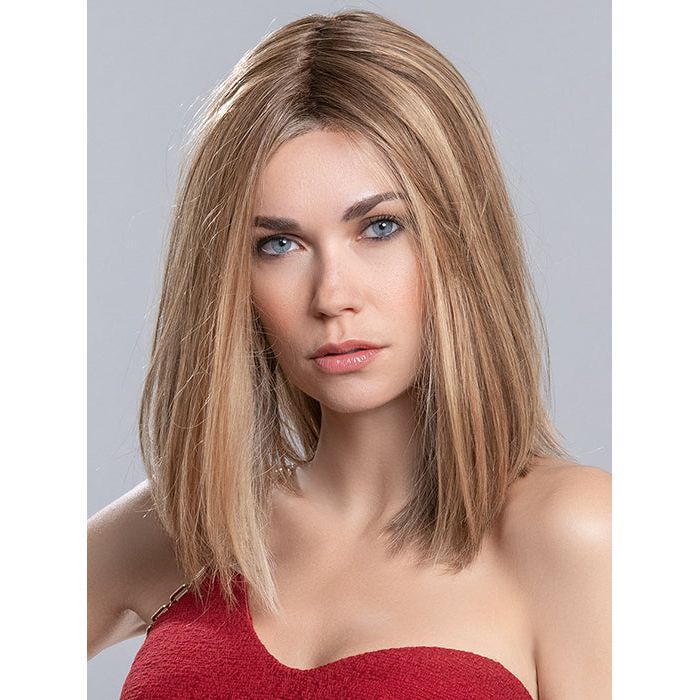 DRIVE by ELLEN WILLE in LIGHT BERNSTEIN ROOTED 12.26.27 | Light Auburn, Light Honey Blonde, and Light Reddish Brown blend and Dark Roots