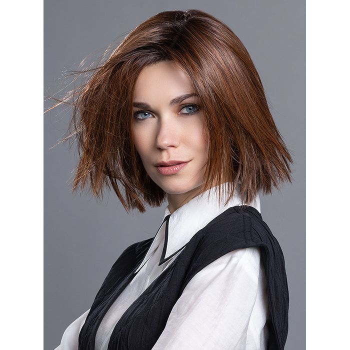 LIA by ELLEN WILLE in CINNAMON BROWN ROOTED 33.30.130 | Dark Auburn, Light Auburn and Deep Copper Brown Blend with Dark Shaded Roots