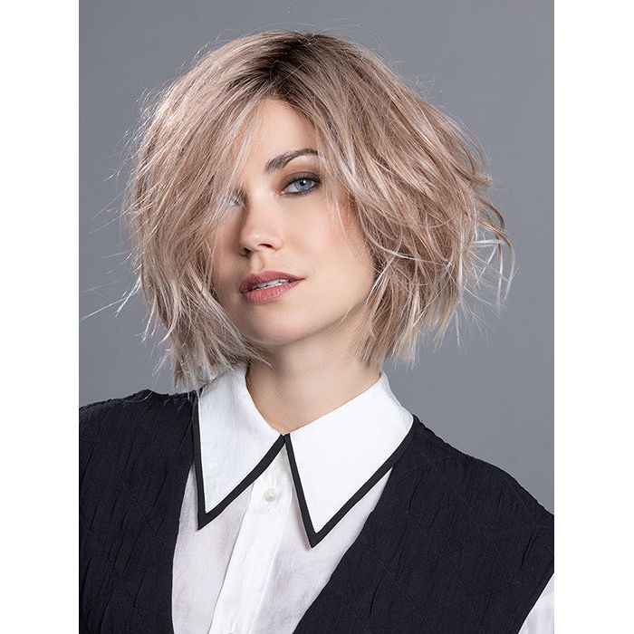 LIA by ELLEN WILLE in CANDY BLONDE ROOTED 101.27.60 | Pearl Platinum, Dark Strawberry Blonde and Pearl White Blend with Dark Shaded Roots