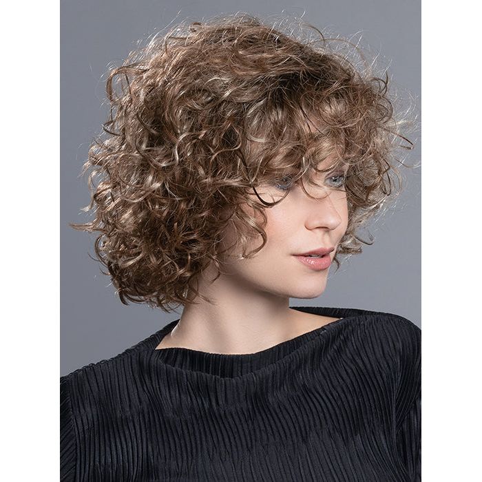 LOOP by ELLEN WILLE in TOBACCO ROOTED 9.27.26 | Medium Warm Brown, Dark Strawberry Blonde, and Light Golden Blonde blend with Dark Shaded Roots