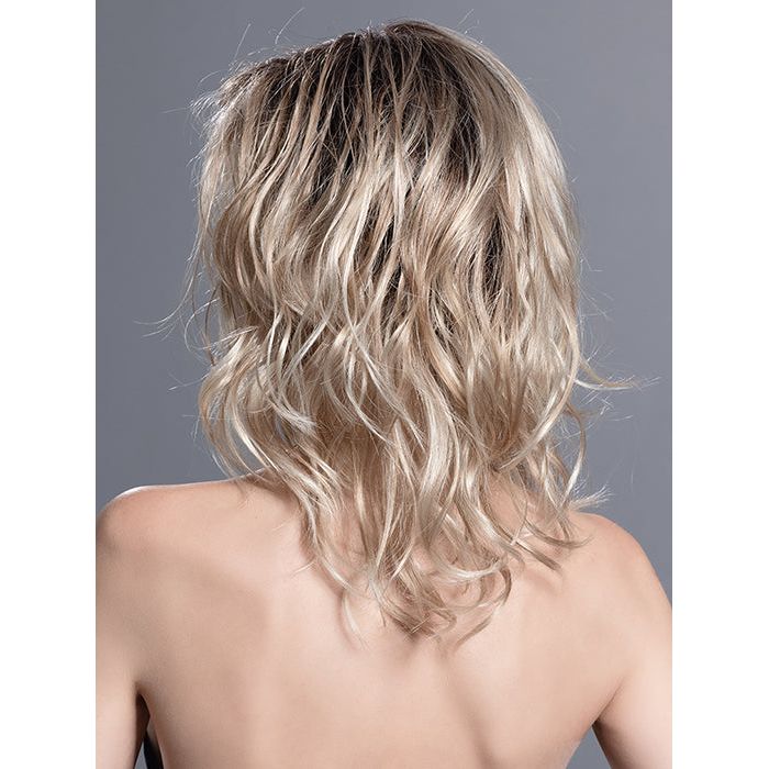 TOUCH by ELLEN WILLE in SANDY BLONDE ROOTED 26.22.16 | Light Golden Blonde, Light Neutral Blonde, and Medium Blonde with Dark Shaded Roots