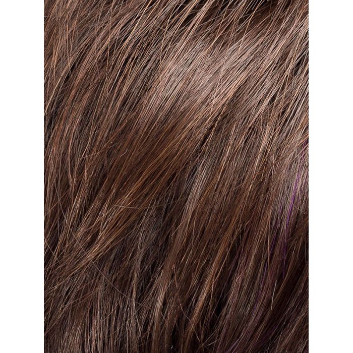 ELAN by ELLEN WILLE in PLUM BROWN ROOTED 4.33.133 | Darkest Brown, Dark Auburn, and Red Violet blend with Dark Shaded Rooted