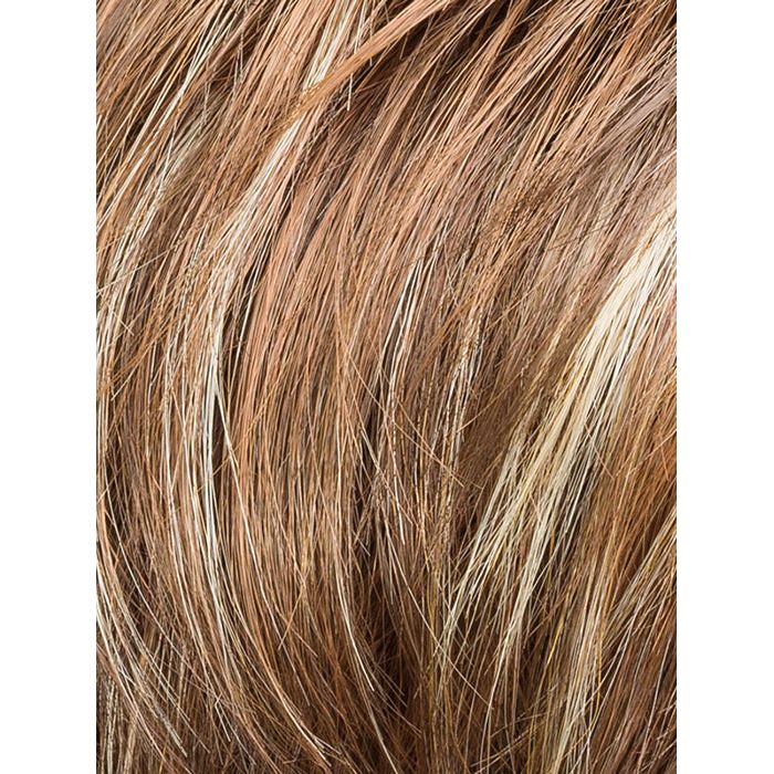 ELAN by ELLEN WILLE in TOBACCO ROOTED 8.27.26 | Medium Brown, Dark Strawberry Blonde, and Light Golden Blonde blend with Dark Shaded Roots