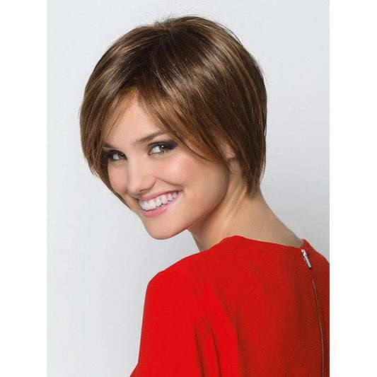JAVA by ELLEN WILLE in TOBACCO ROOTED 27.830.19 | Medium Brown base with Light Golden Blonde Highlights and Light Auburn Lowlights and Dark Roots