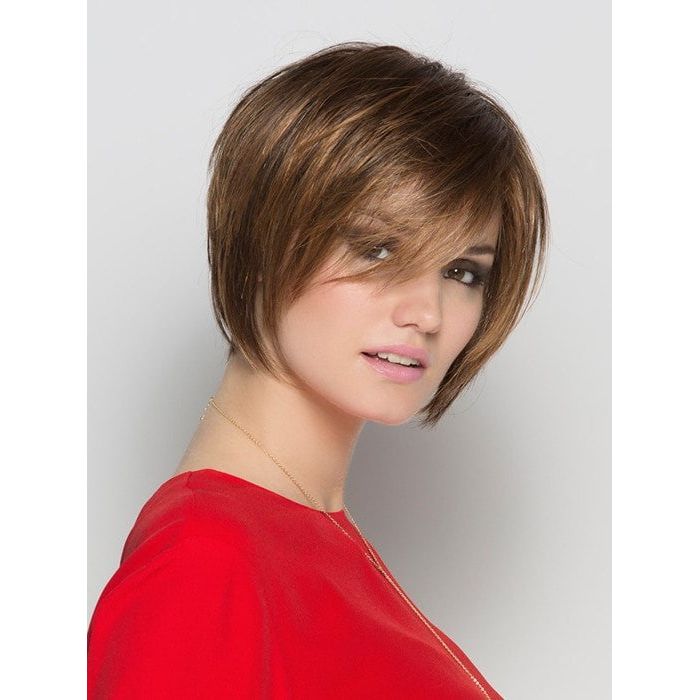 JAVA by ELLEN WILLE in TOBACCO ROOTED 27.830.19 | Medium Brown base with Light Golden Blonde Highlights and Light Auburn Lowlights and Dark Roots