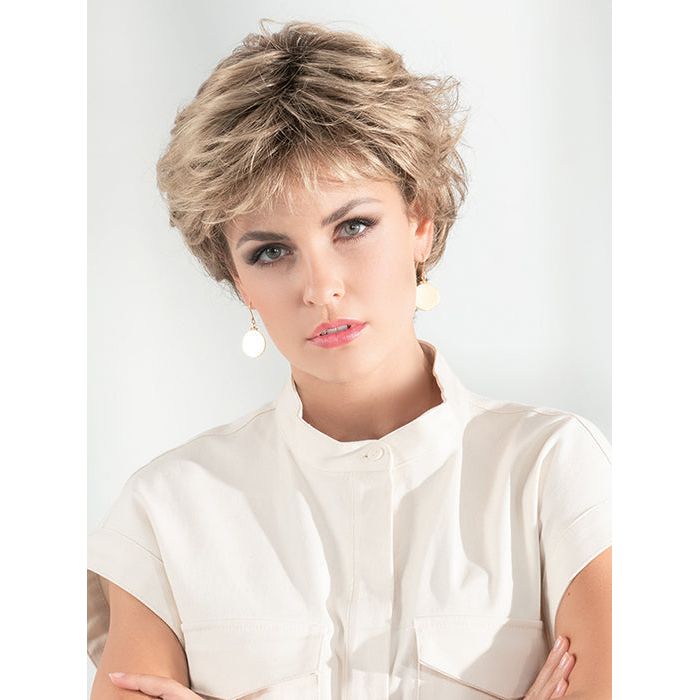 CHARME by ELLEN WILLE in TOBACCO ROOTED 12.27.26 | Medium Brown base with Light Golden Blonde highlights and Light Auburn lowlights and Dark Roots