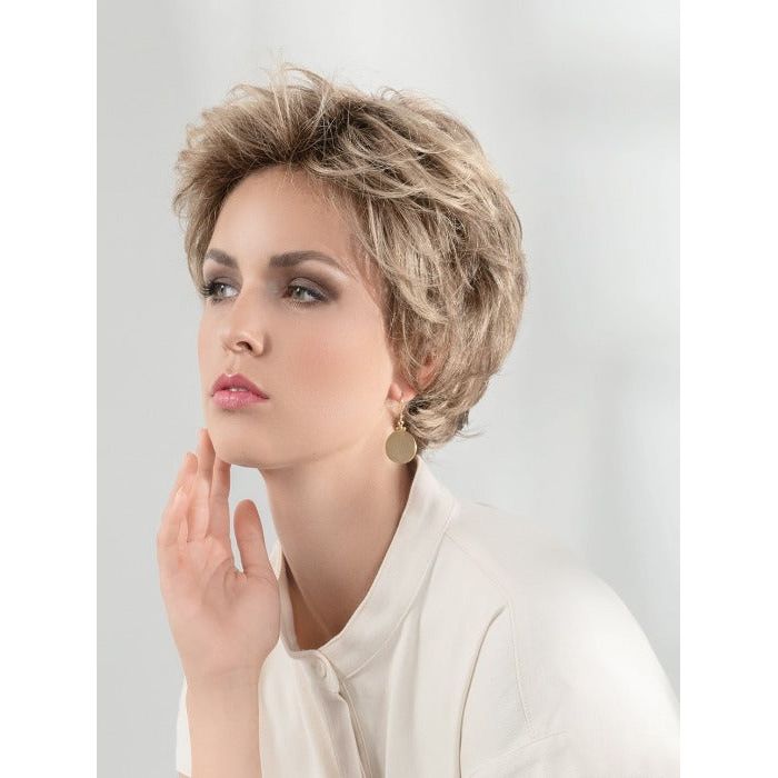CHARME by ELLEN WILLE in TOBACCO ROOTED 12.27.26 | Medium Brown base with Light Golden Blonde highlights and Light Auburn lowlights and Dark Roots