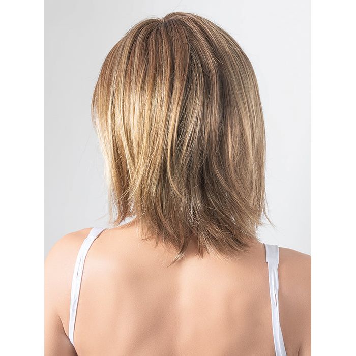 ICONE by ELLEN WILLE in LIGHT BERNSTEIN ROOTED 12.26.27 | Light Auburn, Light Honey Blonde, and Light Reddish Brown blend and Dark Roots