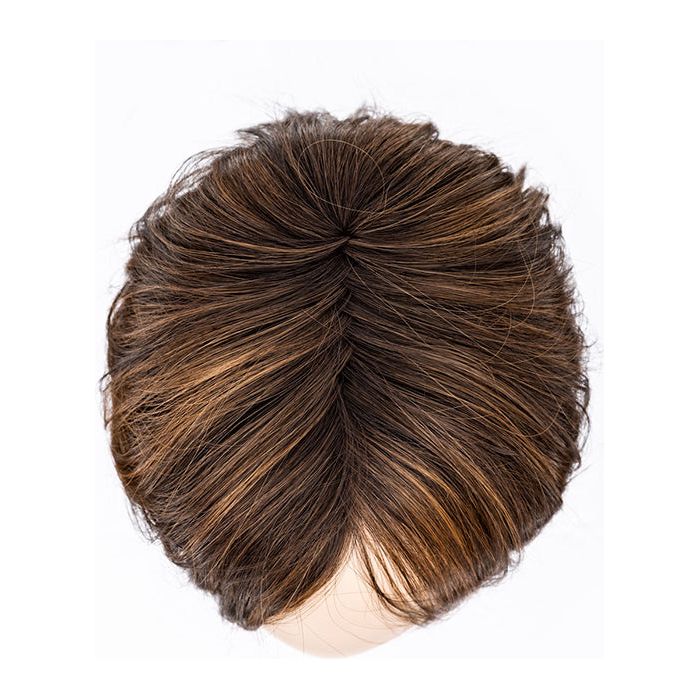 CHOCOLATE ROOTED 830.6.27 | Medium Brown Blended with Light Auburn, Dark Brown and Dark Strawberry Blonde  with Dark Shaded Roots