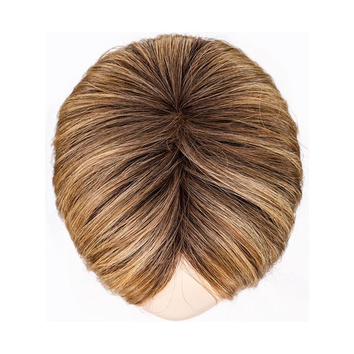 LIGHT BERNSTEIN ROOTED 12.26.27 | Lightest Brown, Light Golden Blonde and Dark Strawberry Blonde Blend with Dark Shaded Roots