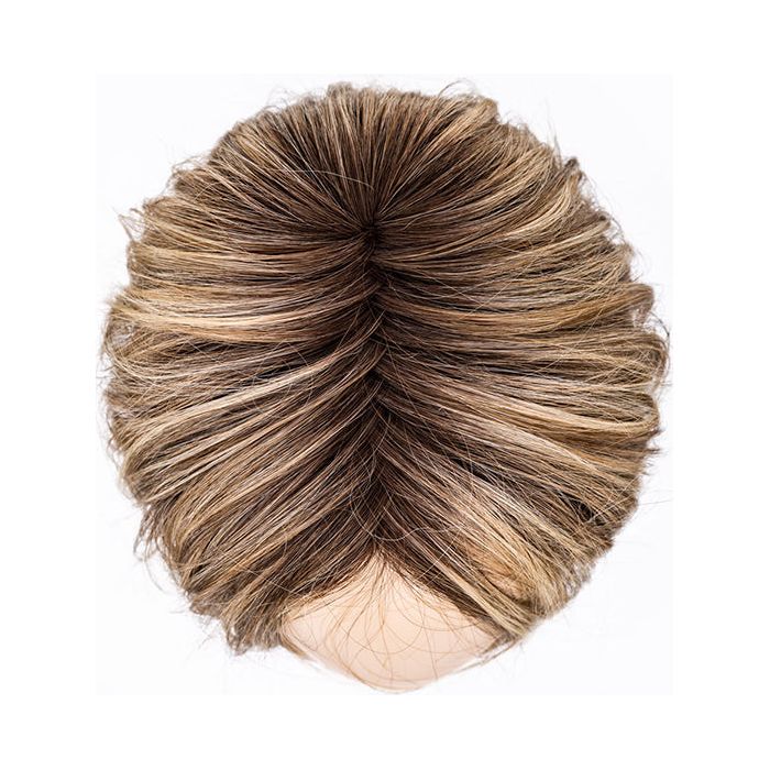 SAND MULTI ROOTED 14.24.12 | Medium Ash Blonde, Lightest Ash Blonde and Lightest Brown Blend with Dark Shaded Roots