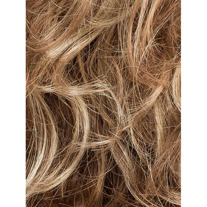 LOOP by ELLEN WILLE in TOBACCO ROOTED 9.27.26 | Medium Warm Brown, Dark Strawberry Blonde, and Light Golden Blonde blend with Dark Shaded Roots