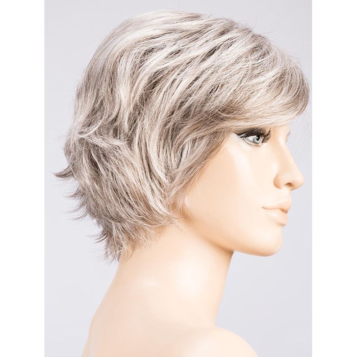 STONE GREY ROOTED 56.60.48 | Blend of Medium Brown Silver Grey and White with Dark Roots