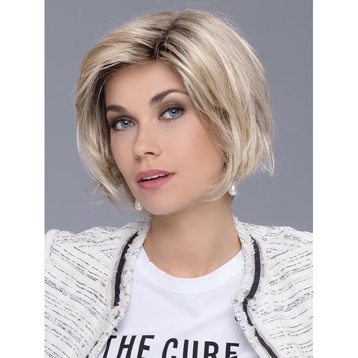 FRENCH by ELLEN WILLE in SANDY BLONDE ROOTED 16.22.14 | Medium Honey Blonde, Light Ash Blonde, and Lightest Reddish Brown Blend with Dark Roots