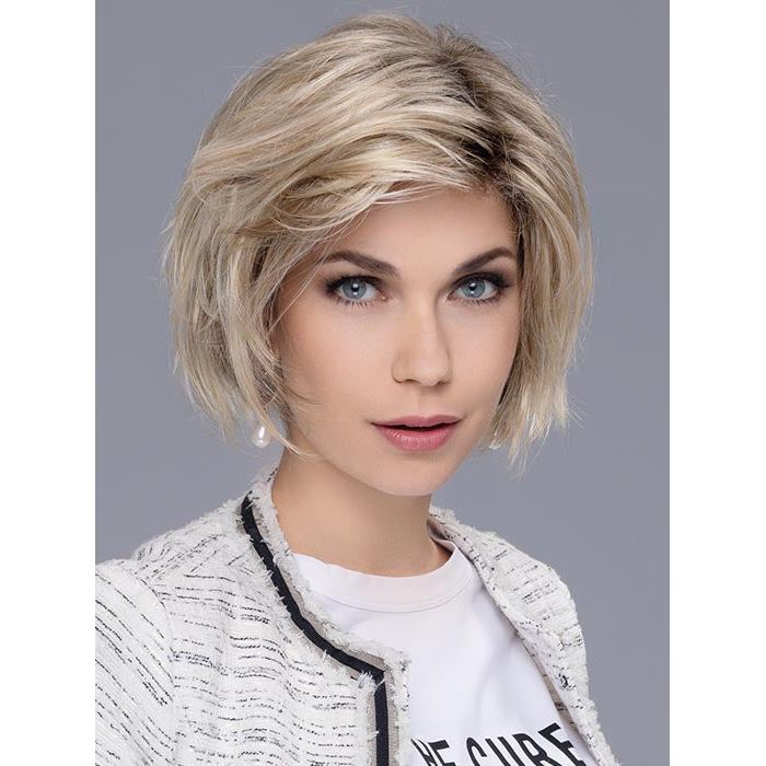 FRENCH by ELLEN WILLE in SANDY BLONDE ROOTED 16.22.14 | Medium Honey Blonde, Light Ash Blonde, and Lightest Reddish Brown Blend with Dark Roots