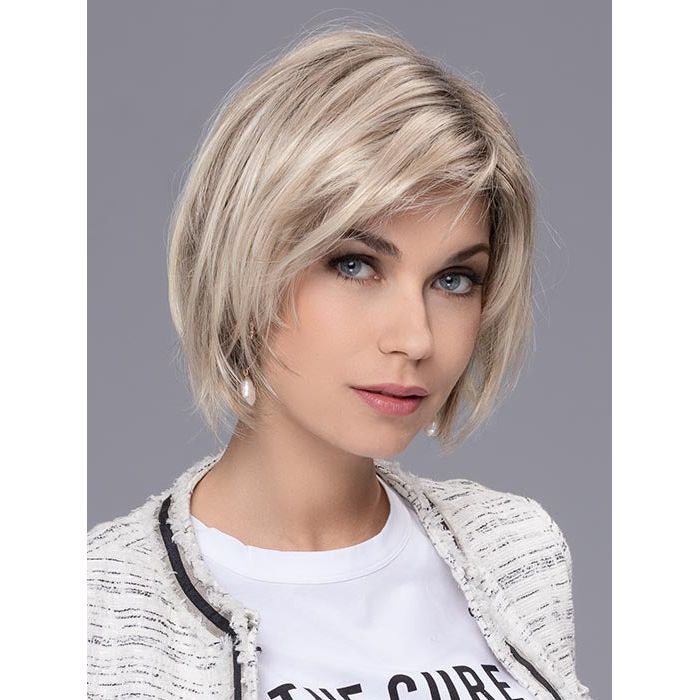 FRENCH by ELLEN WILLE in SANDY BLONDE ROOTED 16.22.14 | Medium Honey Blonde, Light Ash Blonde, and Lightest Reddish Brown Blend with Dark Roots