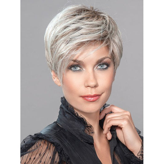 LINK by ELLEN WILLE in PASTEL MINT ROOTED | Subtle Green, Light Brown, and Light Blonde Blend with Light Brown Roots