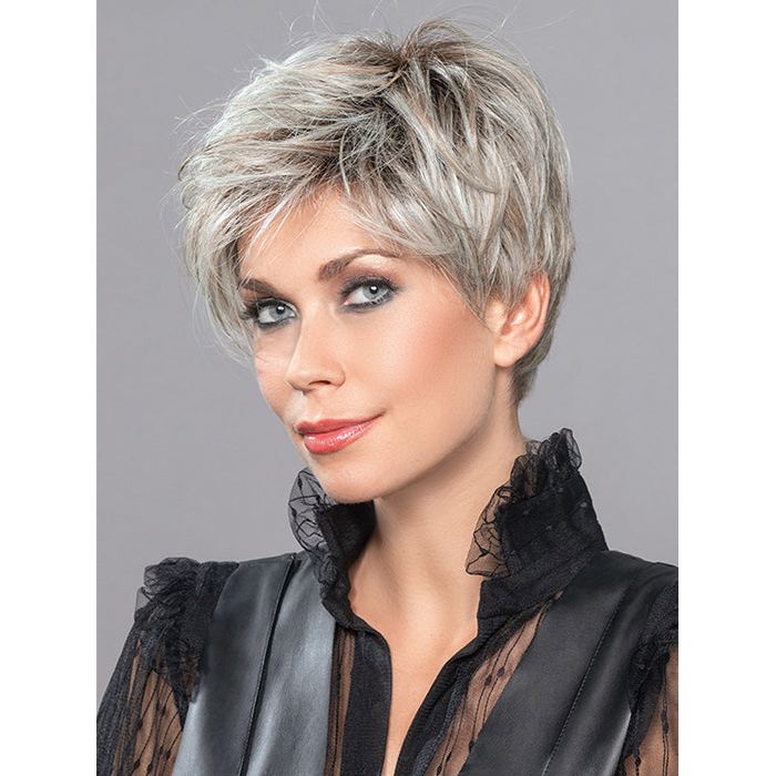 LINK by ELLEN WILLE in PASTEL MINT ROOTED | Subtle Green, Light Brown, and Light Blonde Blend with Light Brown Roots