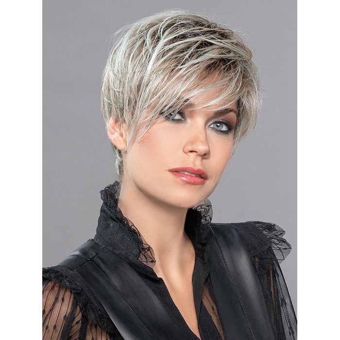 LINK by ELLEN WILLE in PASTEL MINT ROOTED | Subtle Green, Light Brown, and Light Blonde Blend with Light Brown Roots