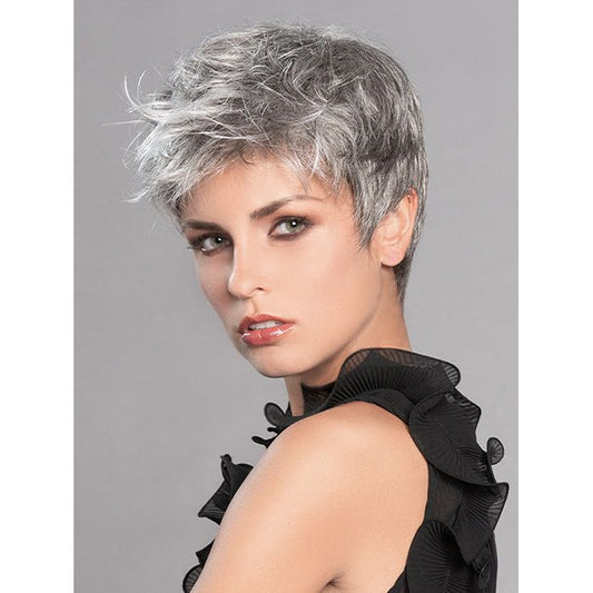 DEBBIE by ELLEN WILLE in SALT PEPPER MIX 39.51.44 | Light Natural Brown with 75% Gray, Medium Brown with 70% Gray, and Pure White Blend