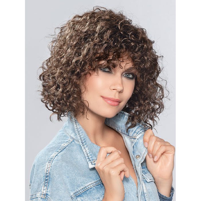 DISCO by ELLEN WILLE in CHOCOLATE ROOTED 6.830 | Medium to Dark Brown base with Light Reddish Brown Highlights and Dark Roots