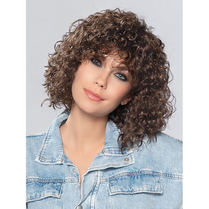 DISCO by ELLEN WILLE in CHOCOLATE ROOTED 6.830 | Medium to Dark Brown base with Light Reddish Brown Highlights and Dark Roots