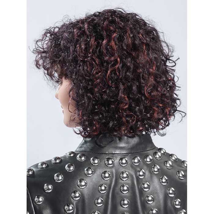 DISCO by ELLEN WILLE in AUBERGINE ROOTED 131.133.132 | Darkest Brown with hints of Plum at the base and Bright Cherry Red and Dark Burgundy Highlights