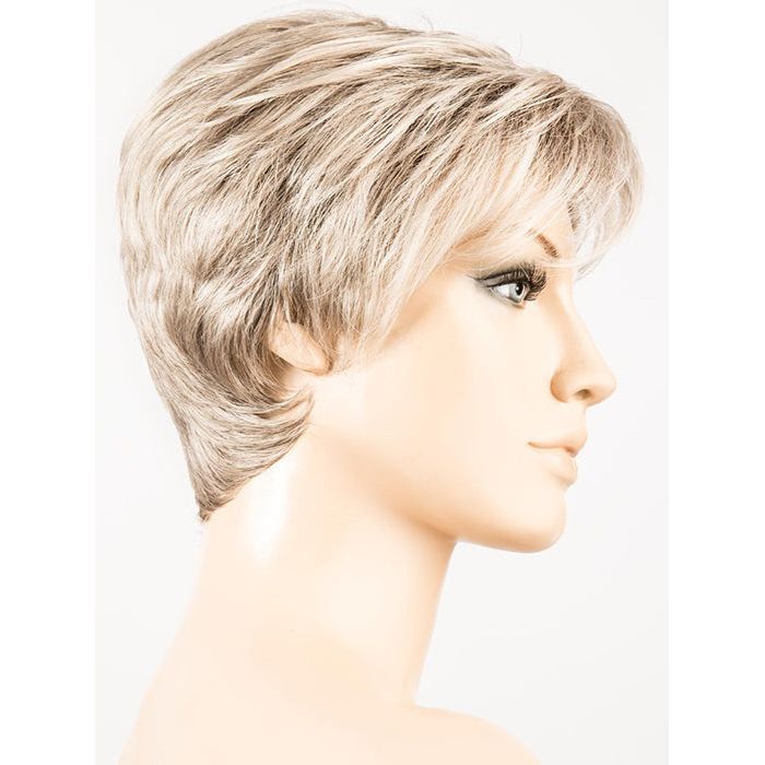 SNOW ROOTED 56.60.48 | Pure Silver White with 10% Medium Brown & Silver White with 5% Light Brown Blend with a Dark Root