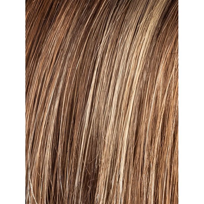 TOBACCO LIGHTED 8.27.22 | Medium Brown base with Light Golden Blonde Highlights, Light Auburn Lowlights, and Lightened at the Front