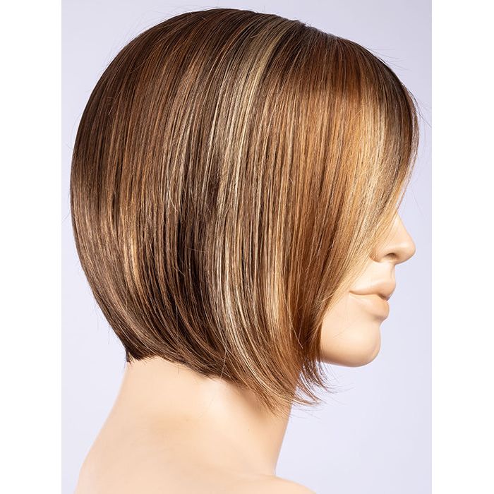 TOBACCO LIGHTED 8.27.22 | Medium Brown base with Light Golden Blonde Highlights, Light Auburn Lowlights, and Lightened at the Front