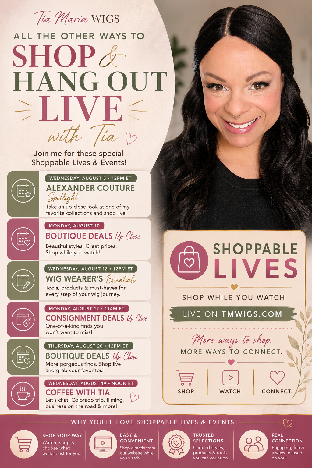 New This August: Shoppable Lives Are Coming to Tia Maria Wigs!