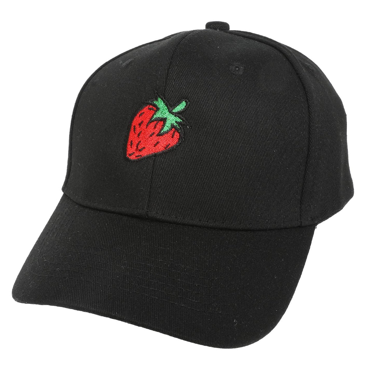 Strawberry Embroidered Relaxed Denim Baseball Cap