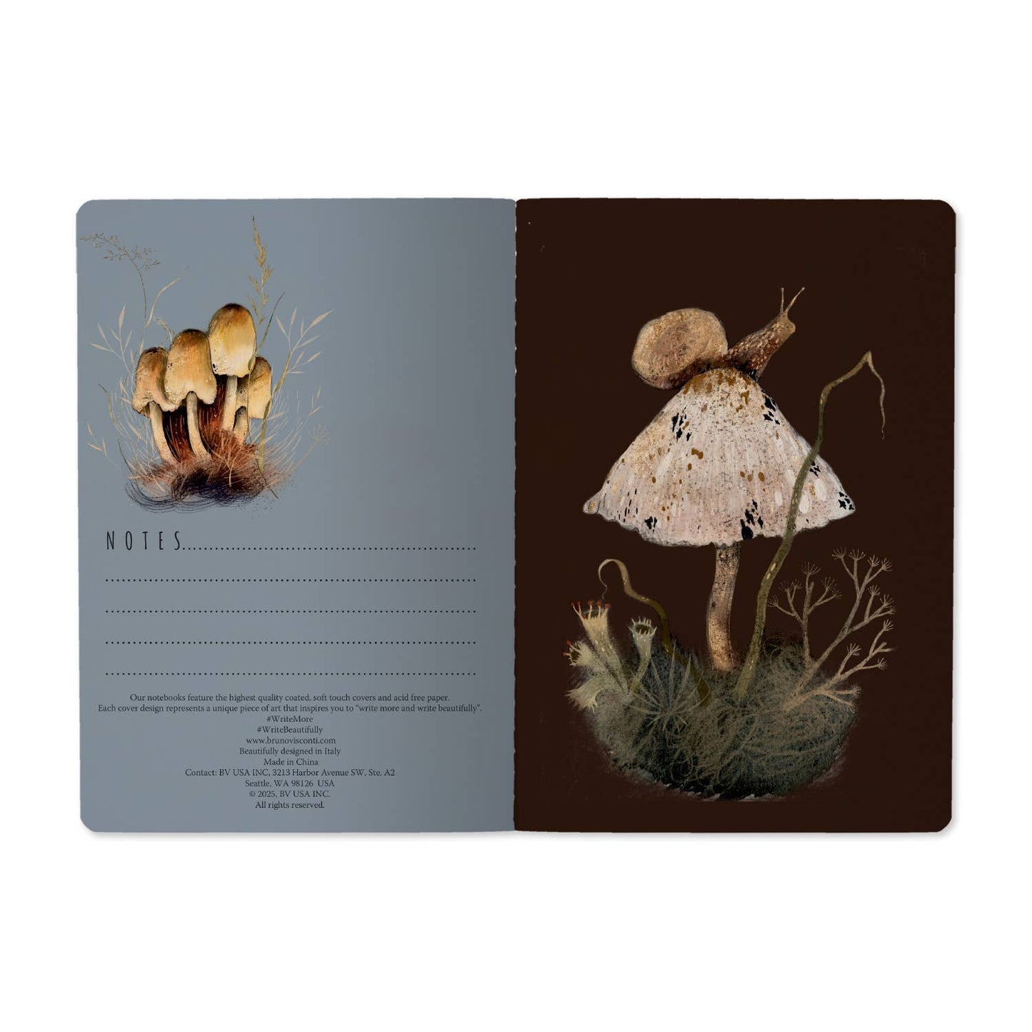 Mushroom Dream by BV by Bruno Visconti - A5 Notebook
