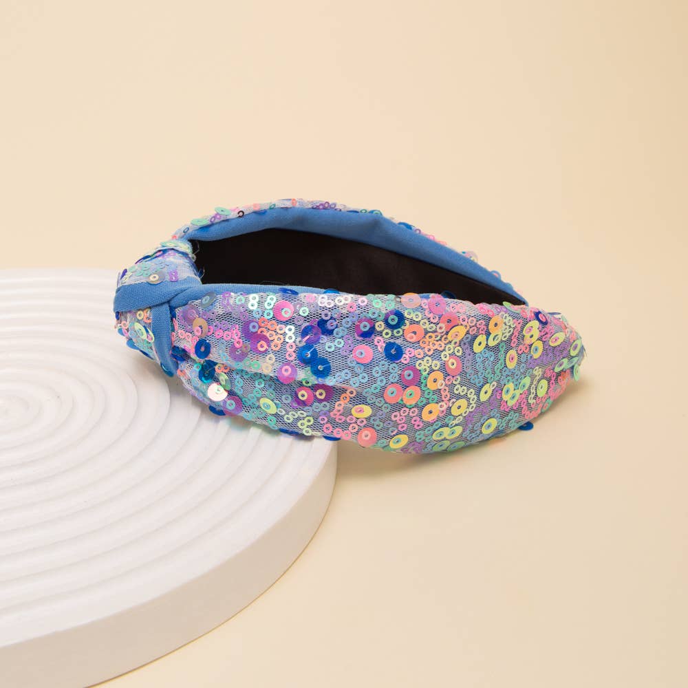 Pastels Sequins Top Knot Headband – Various Colors