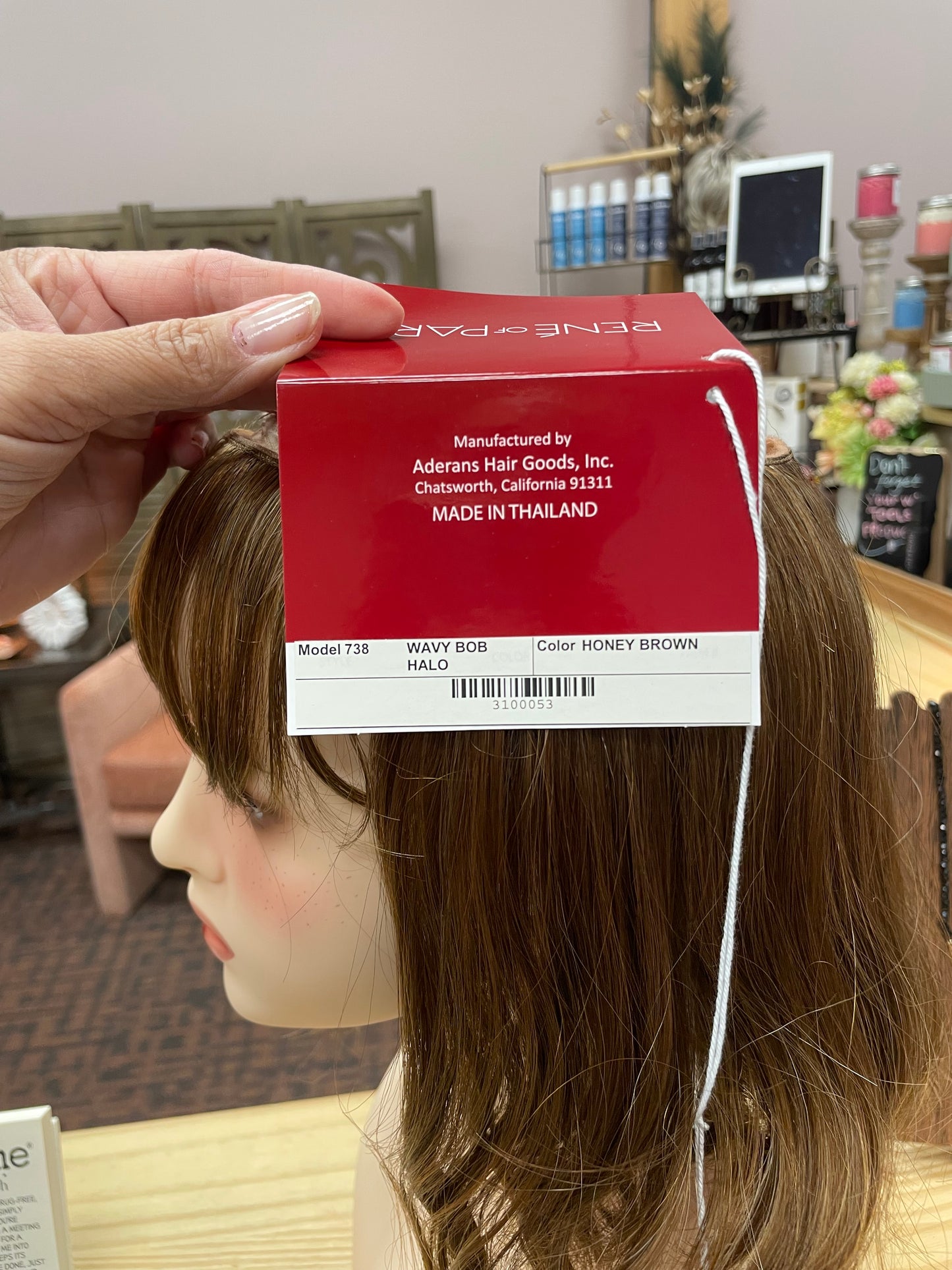 Wavy Bob Halo by René of Paris in Honey Brown *BOUTIQUE DEAL*