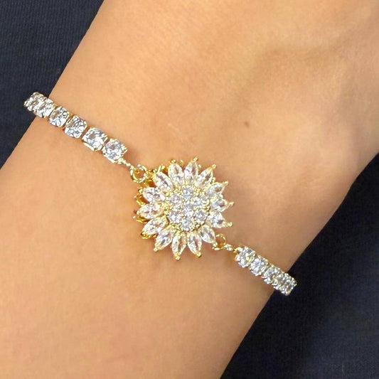 Sunburst Spinner Bracelet – Gold & Silver (Anxiety/Fidget)