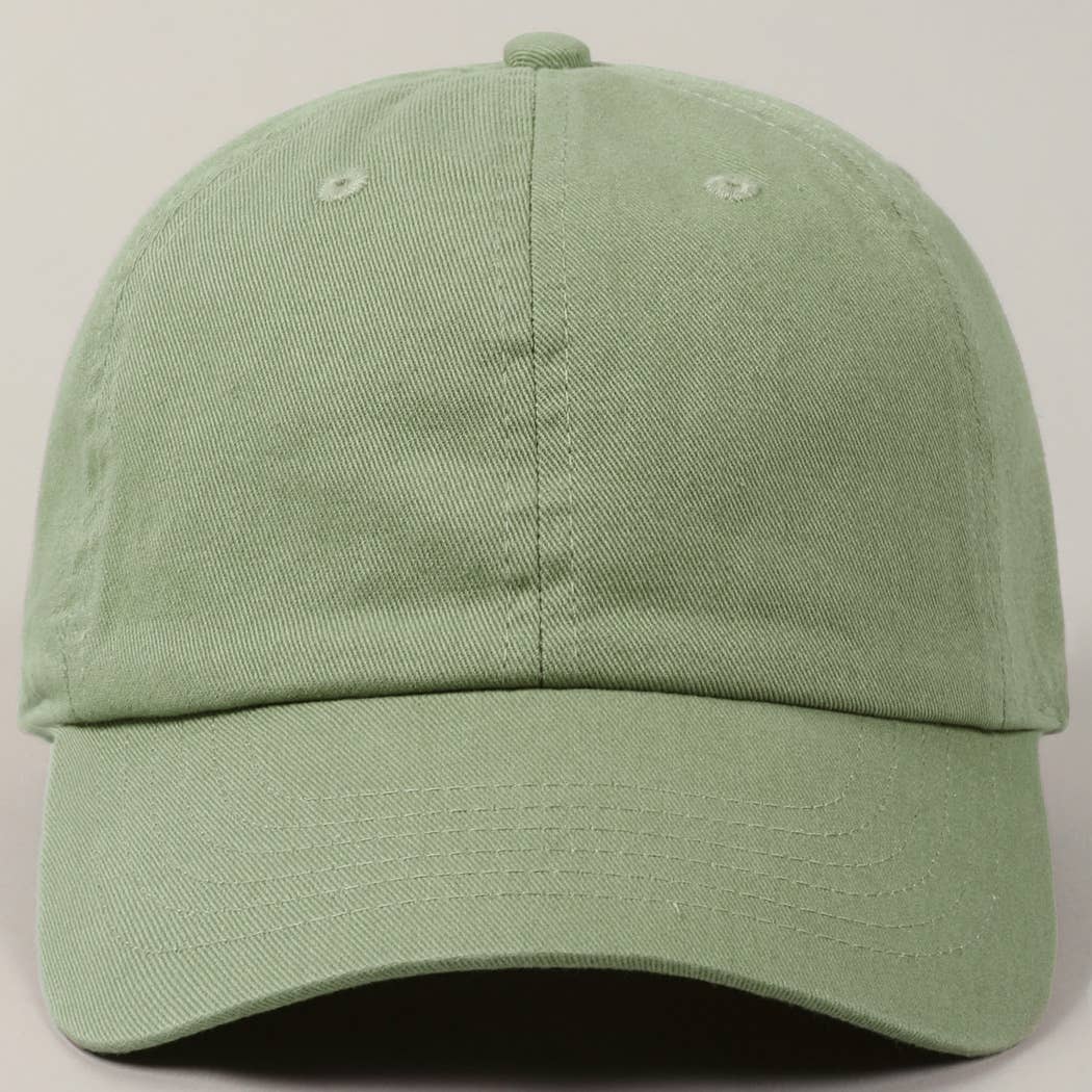 Stone Washed Cotton Solid Color Baseball Cap (Various colors)
