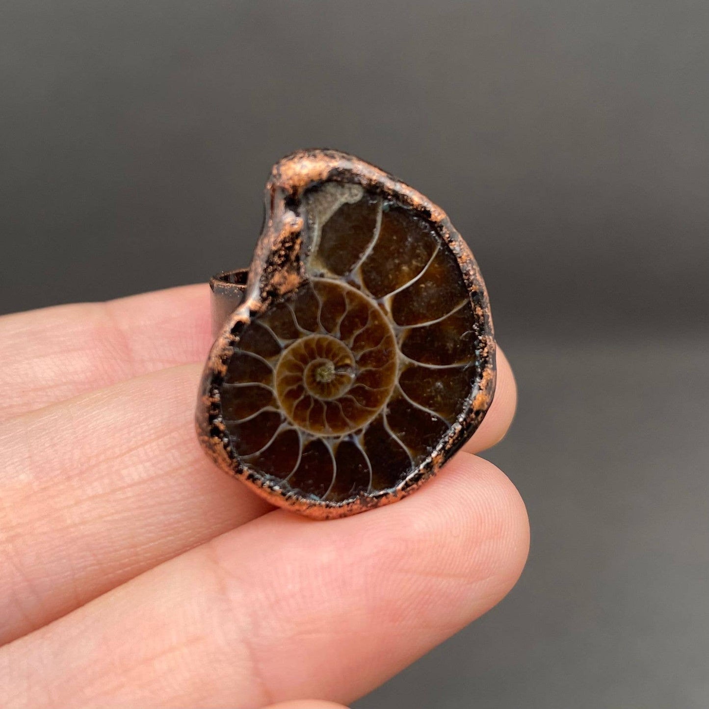 Vintage Ammonite Adjustable Ring