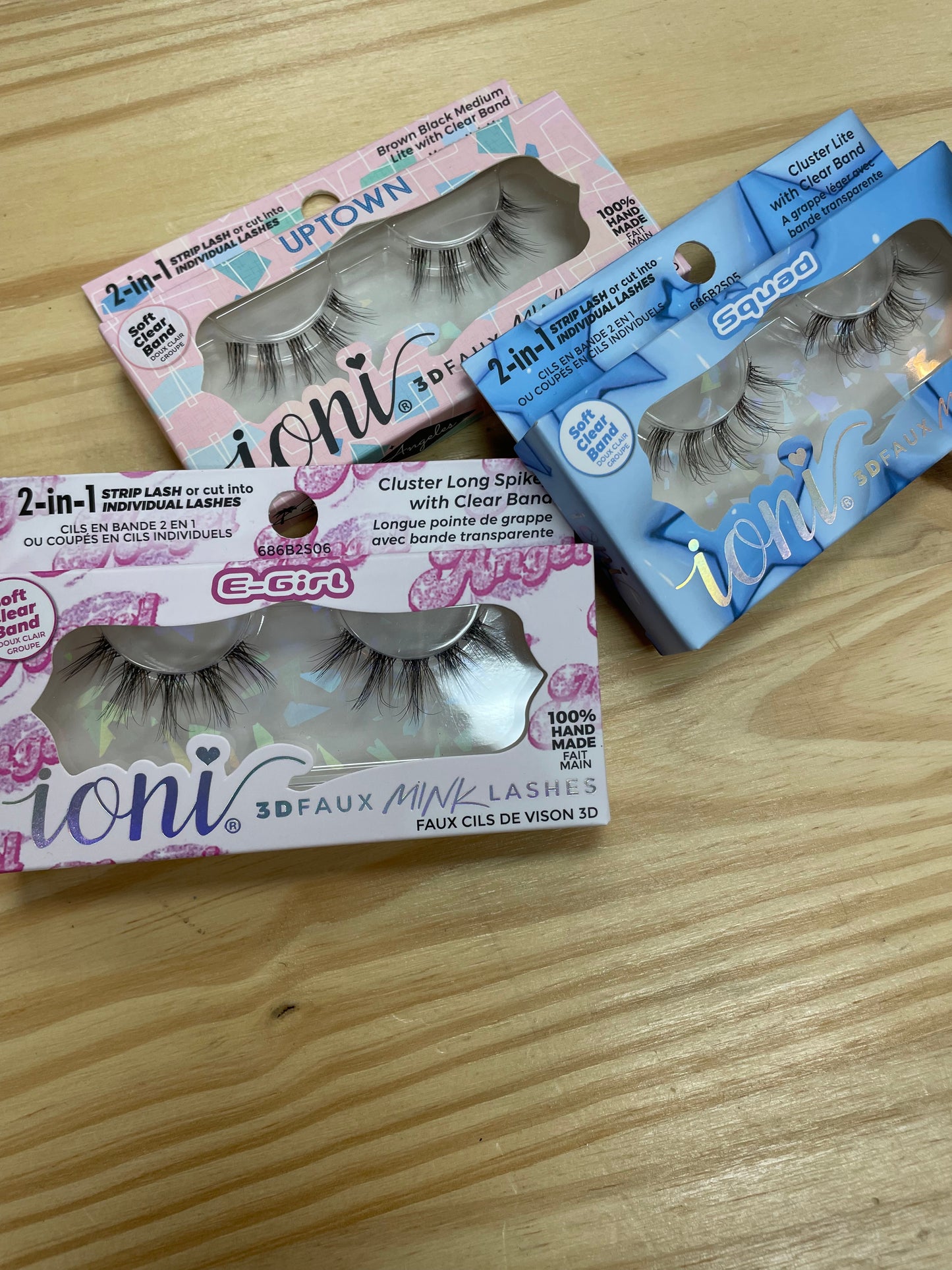 Ioni 2-IN-1 LASHES Faux Mink Strip/Individual Eyelashes VARIOUS STYLES (1 Pair Pack)