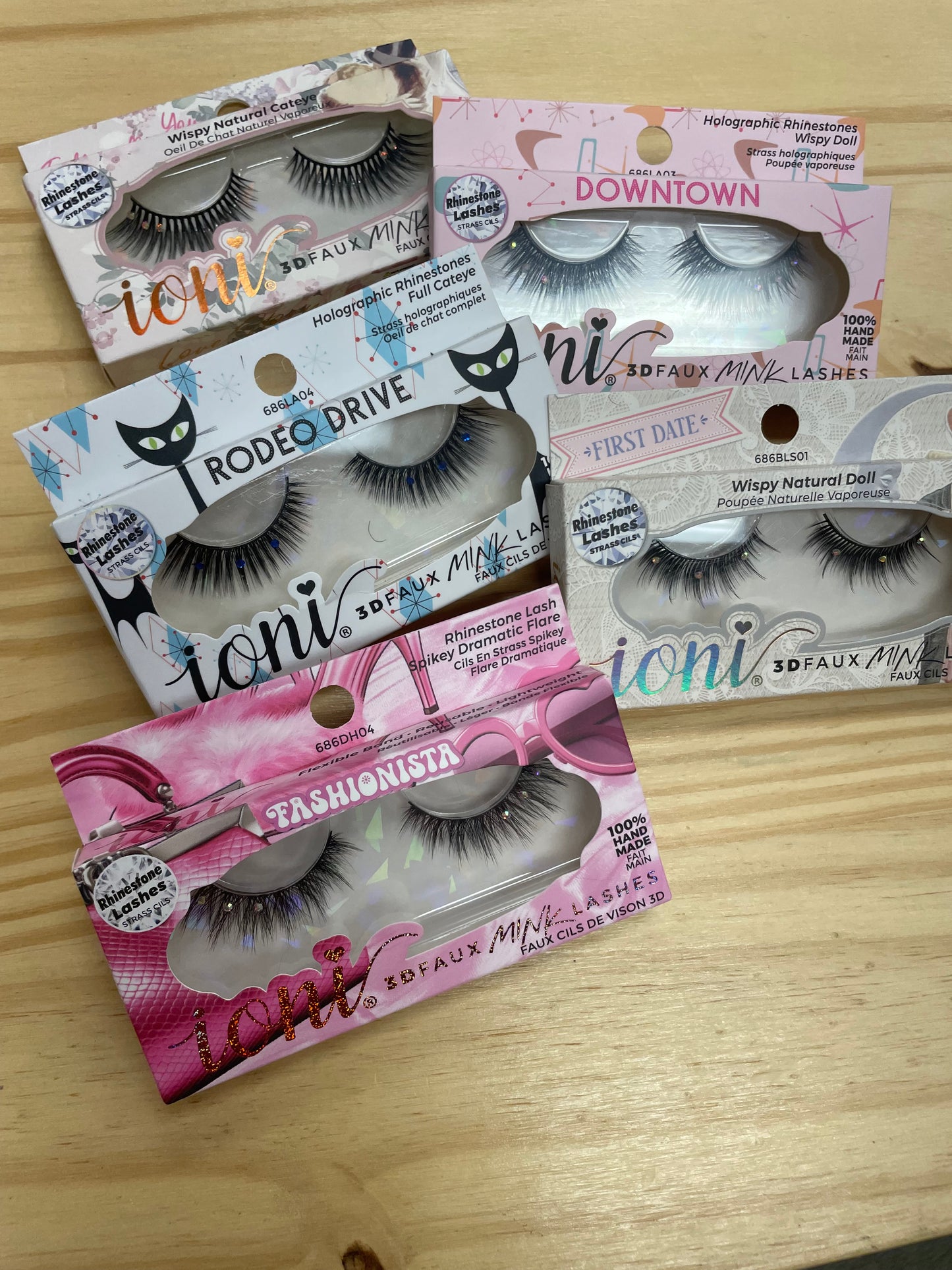 Ioni 3D RHINESTONE Faux Mink Eyelashes, 1 Pair Pack