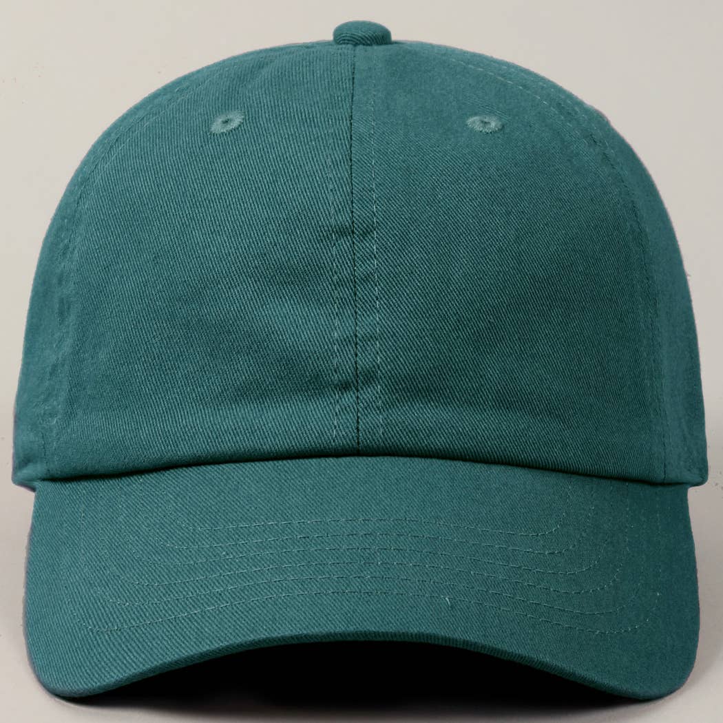Stone Washed Cotton Solid Color Baseball Cap (Various colors)