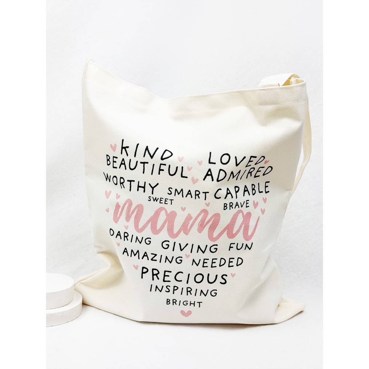 MAMA Heart Graphic Cotton Tote Bag