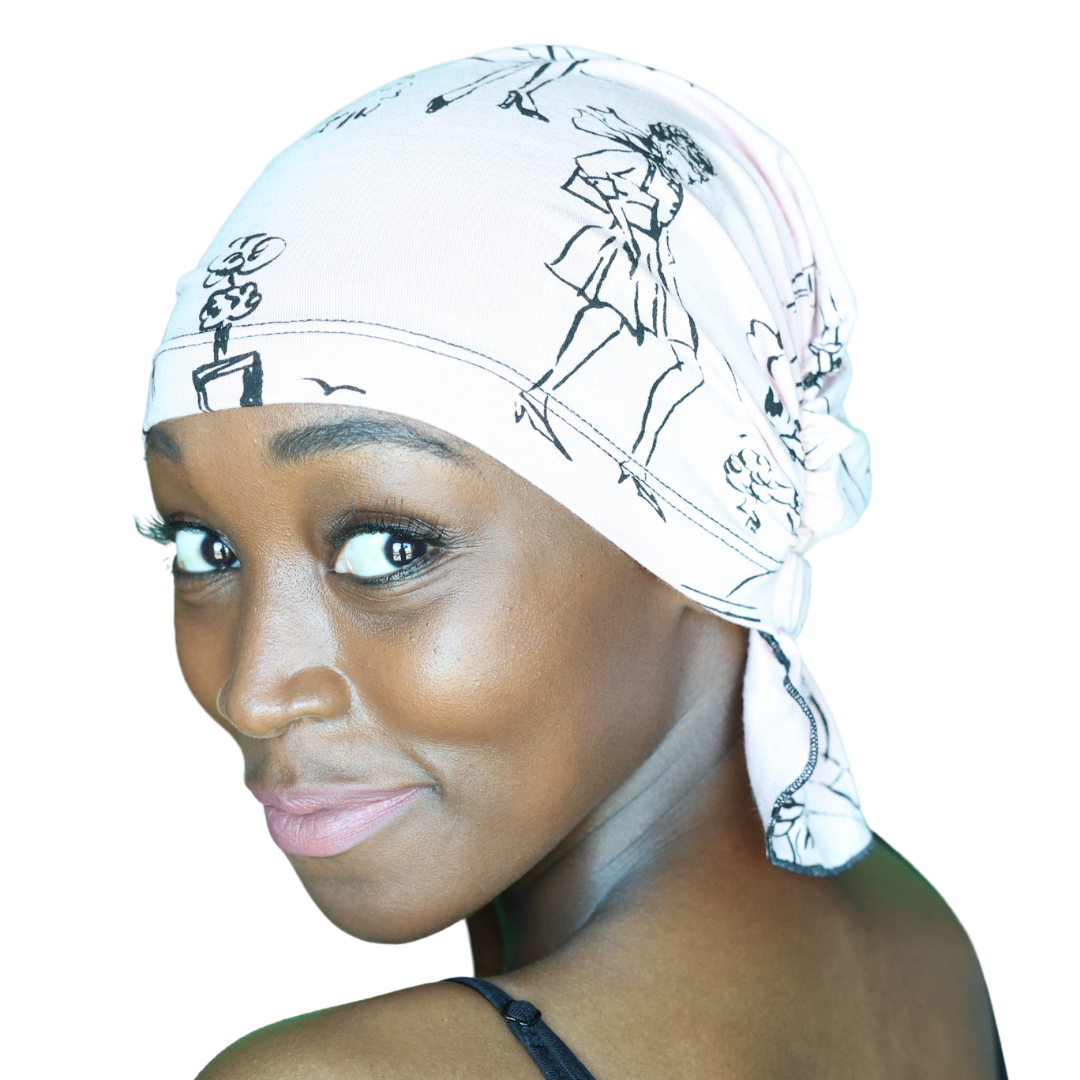 Pink Ladies Paris Scenes Chemo Beanie by Chemo Beanies